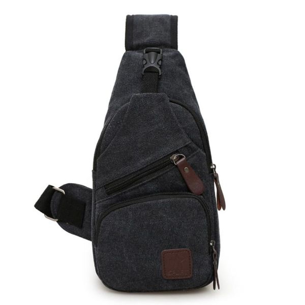 

travel gift sports single shoulder crossbody canvas chest bag gym lightweight wear resistant zipper closure men outdoor daily