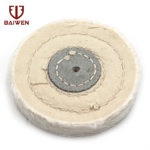 

4mm hole white cloth wheel cotton lint cloth buffing surface finish polishing rotation tool 50mm ~ 200mm diameter 15mm thickness