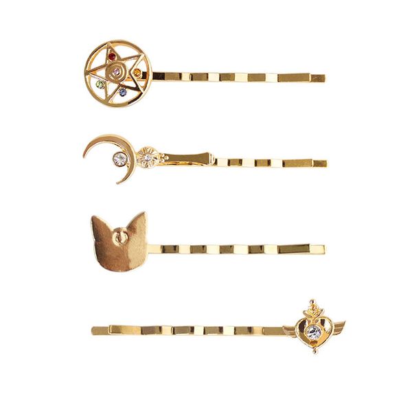 

yuanjuan official store brand wholesale 20pcs / lot fashion jewelry metal card captor sailor moon series hairpin, Golden;white