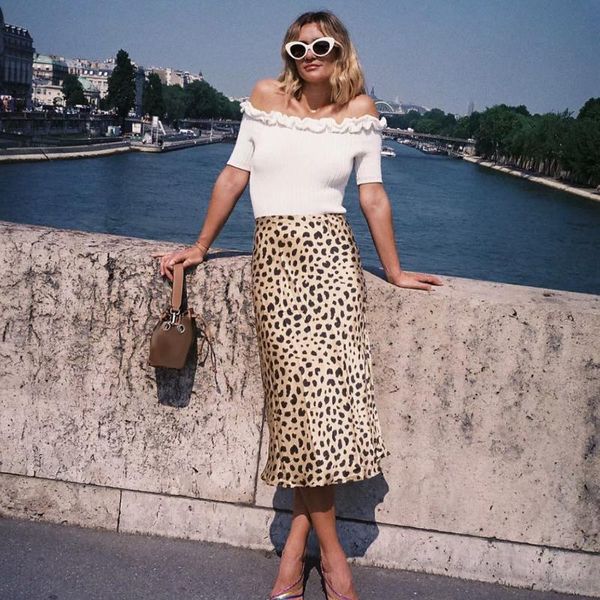 

new women's summer skirt tight casual leopard print split pencil skirt high waist slim long 2020 g3, Black