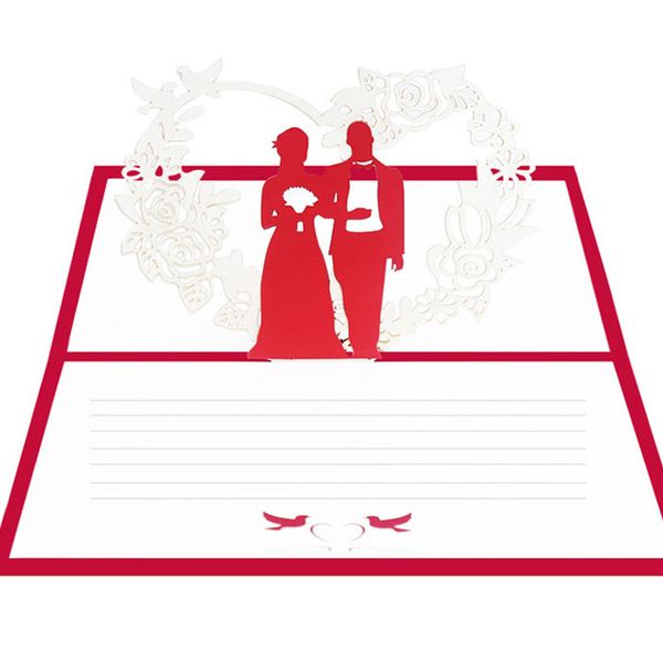 

laser cut romantic couple wedding invitation blessing card marriage annivery valentine's day greeting cards ing