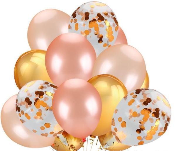Amazon Hot Sale Rose Gold Sequin Balls Confetti Balões do partido Decor aniversário de 18 polegadas de papel Confetti balões