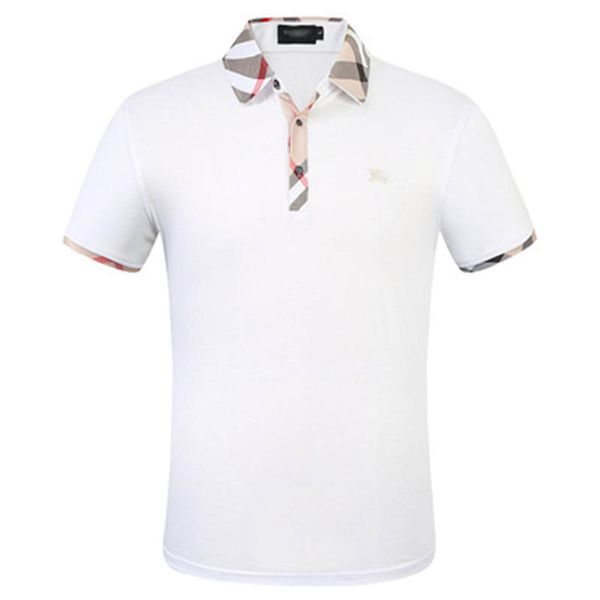 

designer mens polos shirts summer luxury polos for men soft t-shirts striped neck embroidery brand casual mens solid clothing 12, White;black