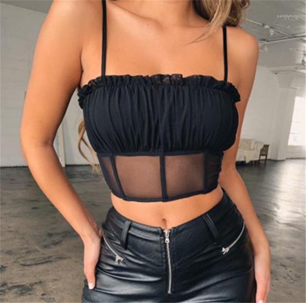 

camis женская одежда женская дизайнерская щитовые плиссе camis sexy выдалбливают sheer crop tops casual тонкий natural color, White