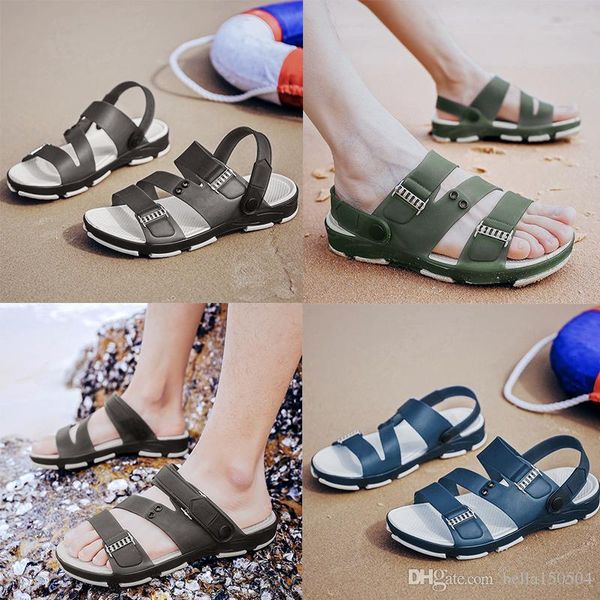 

designer luxury slippers transparent flip flops for men causal shoesleisure sandals summer outdoor water beach sandals, Black