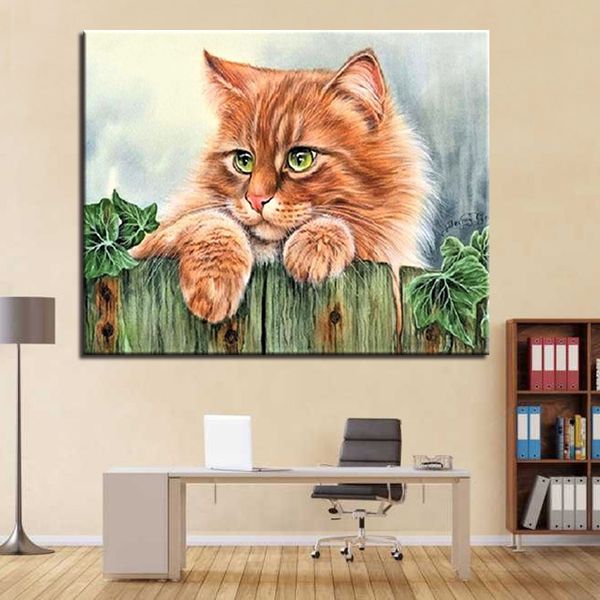 

a lazy cat diy painting by numbers kits calligraphy painting acrylic paint by number for home decoration a work of art