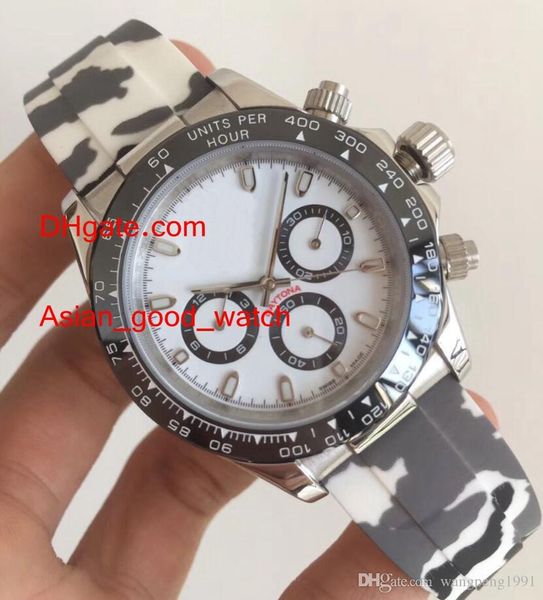 

6 style watch 40mm 116508 116506 116500116509 18k gold camouflage rubber strap bands automatic mens watch watches, Slivery;brown