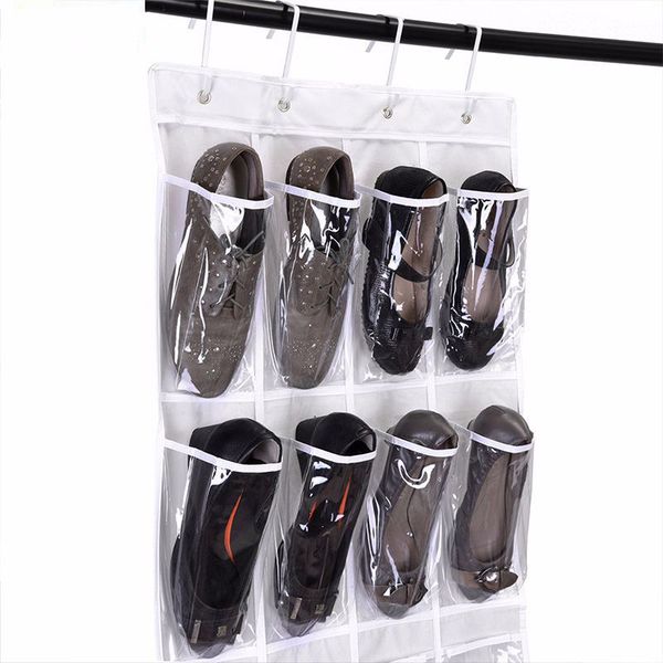 

24 pockets shoes storage holders behind door hanging shoes non woven storage bag rack with hooks foldable shoes organizer bags dbc dh0963