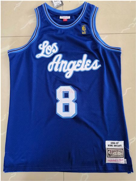 

Мужская вышивка JerseyKobe 24Bryant MVP Swingman плотный 2020NBA синий Джерси баскетбольные майки