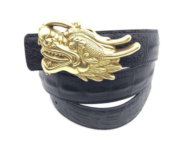 Men S Belt Leather Smooth Buckle Crocodile Pattern Faucet Belt