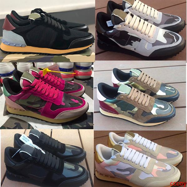 

luxury designer shoes rockrunner camouflage nappa sneaker men women sneakers sports skateboarding shoes flats trainers tennis shoes with