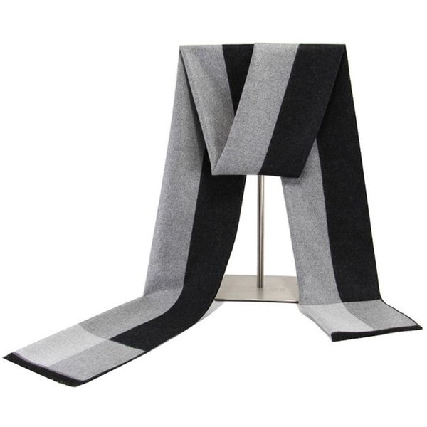 

winter cashmere man scarf mens college bib scarves fleece soft christmas gift to men wrap imitation cashmere scarfs, Black;gray