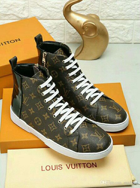 

18ss brand men casual shoes fashion casual shoes men breathable spring autumn high canvas men shoes black yecq2