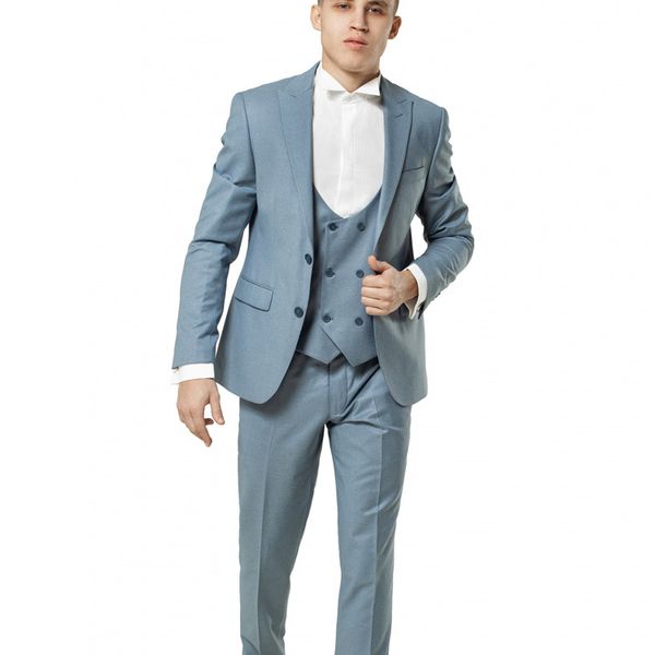 

handsome groomsmen wedding tuxedos slim fit two button groom wear notched lapel formal men blazer suits (jacket+vest+pants), Black;gray
