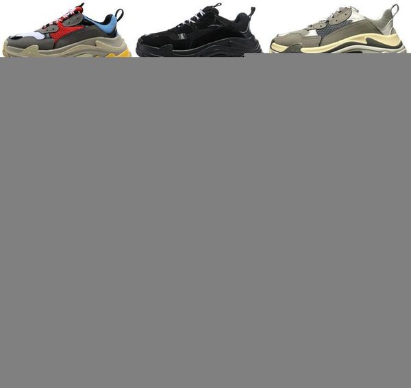 

triple-s designer sneakers paris 17fw triple s platform for mens womens black red white green casual dad shoes tennis increasing 36-45 t16