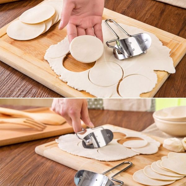 

7cm stainless steel dumpling machine and cutting blade dough for kitchen home dough round roller machine dumpling skin mold other kitchen d
