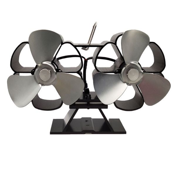 

double motor 6 blades heat powered stove fireplace eco-friendly fan heater x4ye