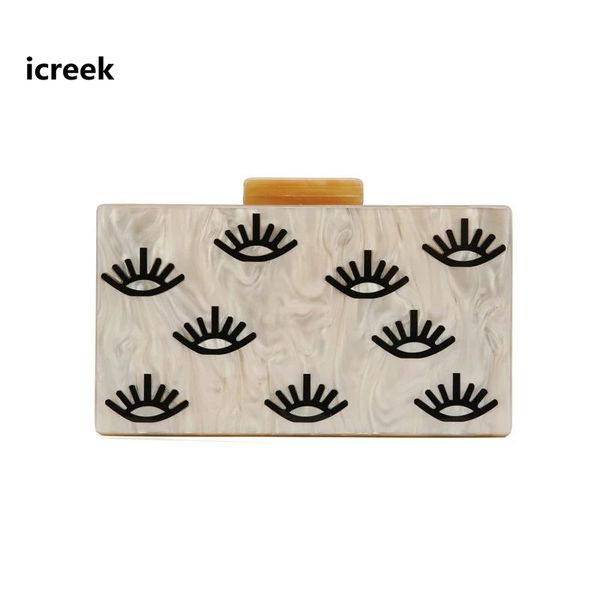 

new arrival fashion messenger bags women acrylic geometric lattice patchwork evening bag wedding party handbag cute mini chlutch