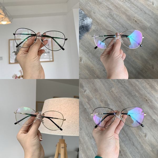 

2020 irregular myopia frame universal plain glasses myopia glasses frame for men and women, Silver