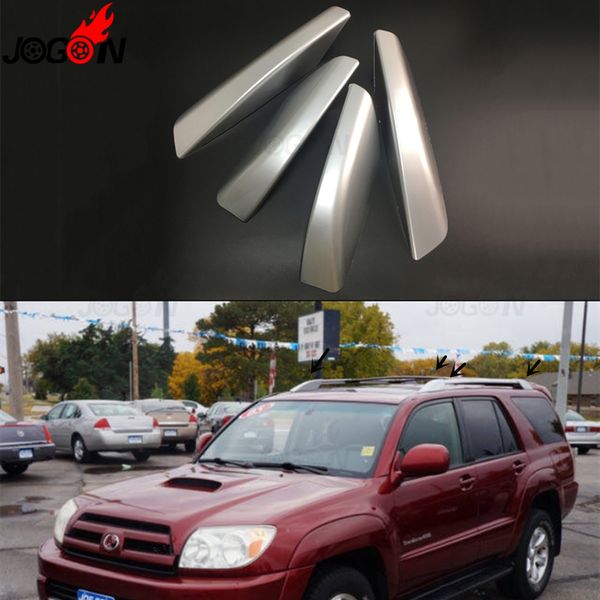 

silver roof rail rack cover leg cap for toyota 4runner n210 hilux surf toyota sw4 2003- 2009 replace shell cover 4pcs/set