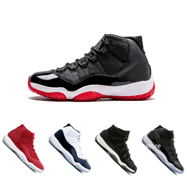 

cap and gown xi 11 11s prm heiress gym red chicago midnight navy bred space jams men basketball shoes sports sneaker 36-47