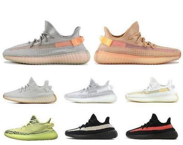 

selling kanye west mens running shoes v2 sesame yellow zebra butter cream white black classic designer athletic sport sneakers