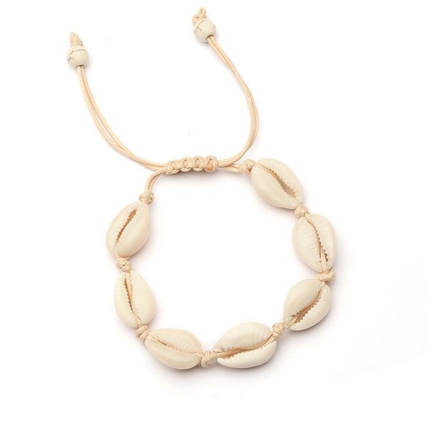 

2019 handmade natural seashell hand knit bracelet shell bracelets women accessories beaded strand bracelet adjustable gift, Black