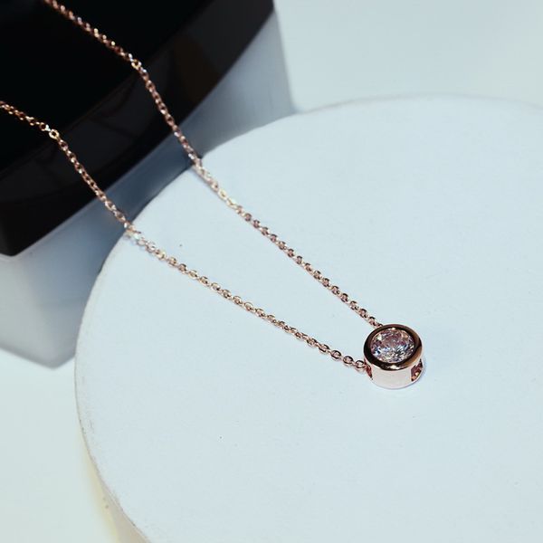 

простая роза циркон choker ожерелье женщин bijoux классический оптовая продажа ювелирных изделий милый подарок, Golden;silver