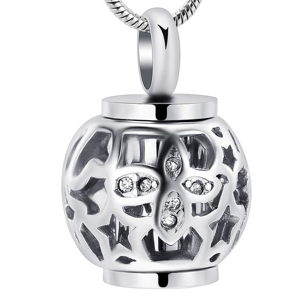 

ijd9959 human cremation pendant waterproof memorial urn ashes holder funeral casket for human/ pets, Silver