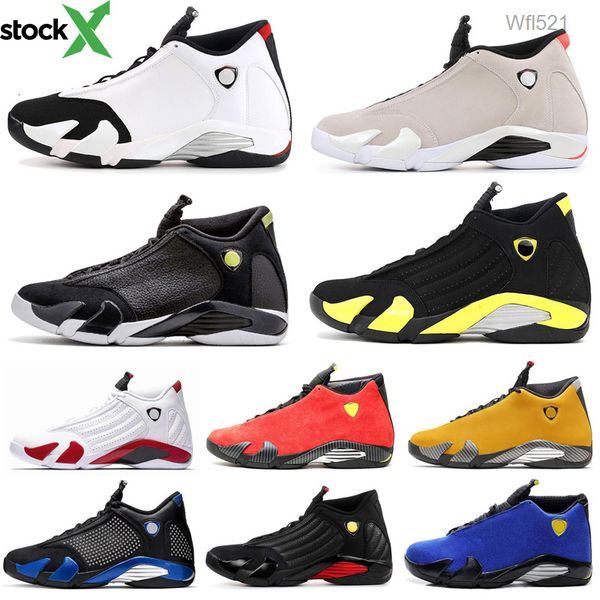 

discount 14 14s desert sand black toe fusion varsity red suede thunder men basketball shoes varsity royal dmp candy cane sneakers