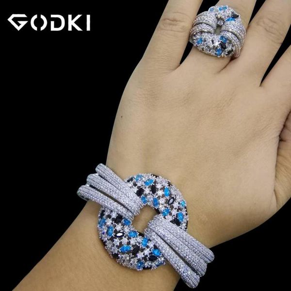 

godki luxury african bangle ring sets fashion dubai silver bridal jewelry sets for women wedding brincos para as mulheres 2019