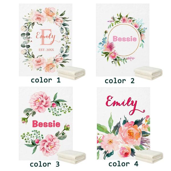 

lvyziho beautiful flower personalized name baby blanket baby bed blanket birthday gift- 30 x 40 inches - fleece