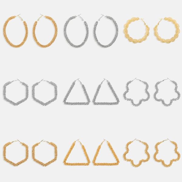 

miwens 2020 geometric metal stud earrings for women vintage maxi circle triangle star statement earrings charm party ear jewelry, Golden;silver