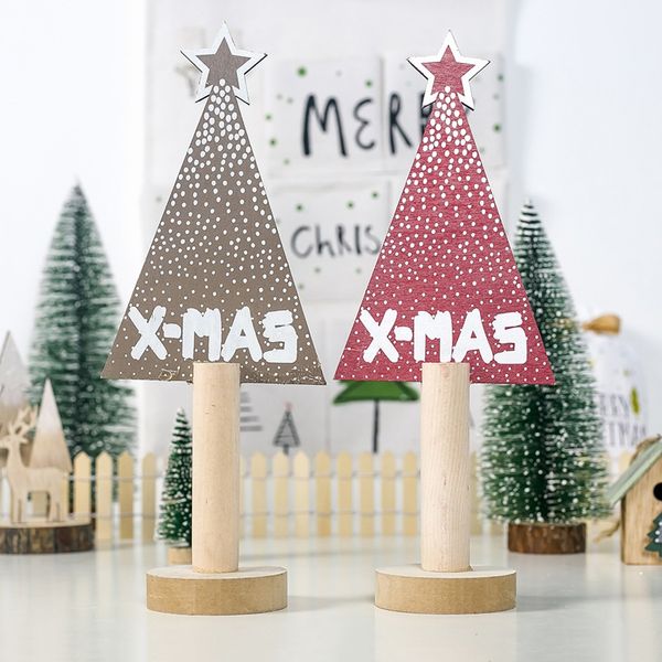 

wooden mini christmas tree deskornaments merry christmas party 2020 new year decor decorations for home navidad