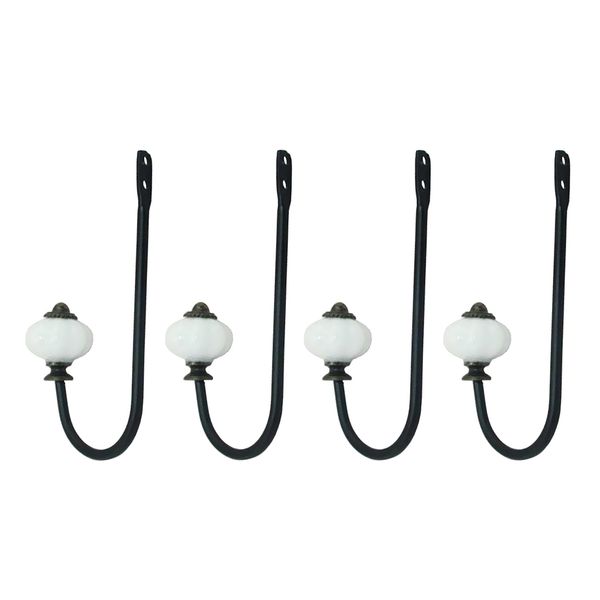

set of 4, iron robe coat jacket hanger holder single hook towel curtain rack