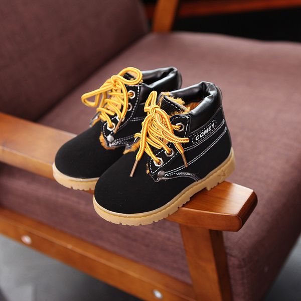 

children baby kids boots for girls boys winter rubber kids snow boots leather toddler soft rubber baby, Black;grey