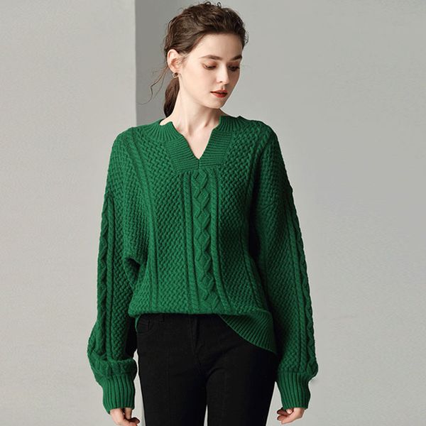 

smpevrg 19 new cashmere sweater female pullover v-neck lantern sleeve thicken pullover women sweater knitted solid casual jumper, White;black