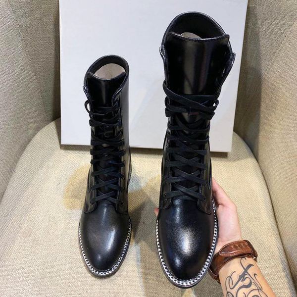 

2019 new autumn and winter explosions fashionable women shoes lace up black boots size 35-40 original packaging factory direct