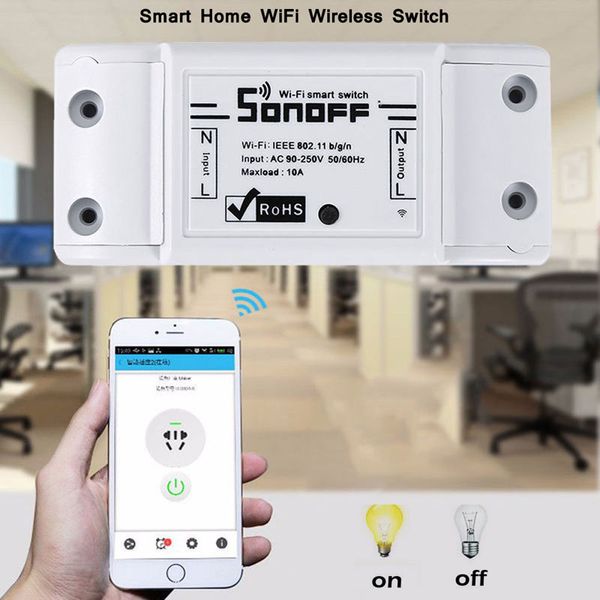 Sonoff Basic Wifi Schalter DIY Drahtlose Fernbedienung Domotica Licht Smart Home Automation Relais Modul Controller Arbeit mit Alexa