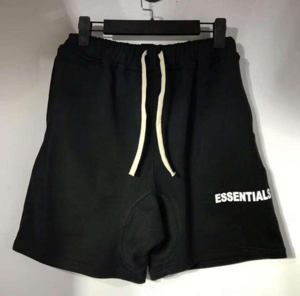 

european and american trend shorts mens women fear of god essentials est high street five points casual cotton terry fog, White;black
