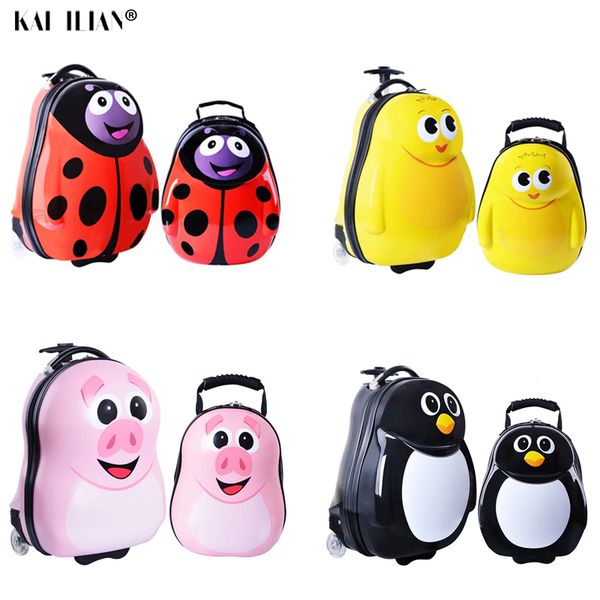 

new children's hardside luggage cartoon suitcase boy cabin rolling luggage student travel trolley set kids wheeled bag