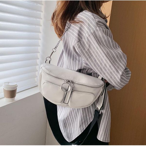 

широкий плечевой ремень crossbody сумки для женщин 2020 цепь плеча сумки solid color design hand bag