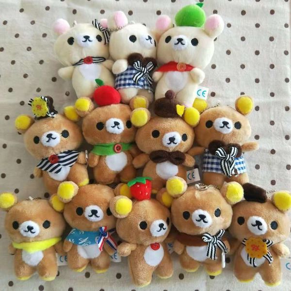 

3pcs 10cm teddy bear stuffed plush toys cute dress up bear pendant dolls gifts birthday wedding party decor
