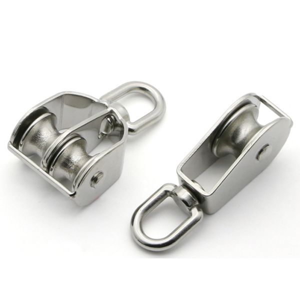 

1pcs m15~m100 pulley block pulley traction wheel heavy duty steel single double wheel swivel lifting rope block stainless steel