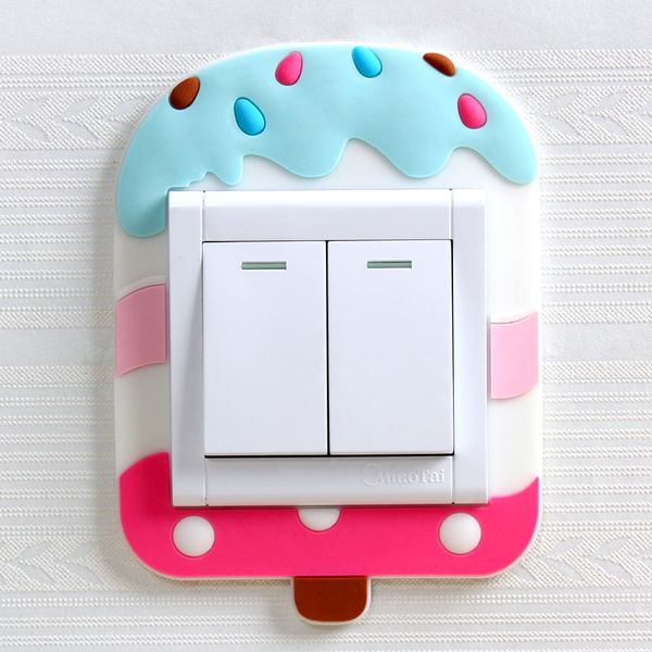 

cute cartoon 3d wall silicon on light home children decoration luminous switch stickers switch