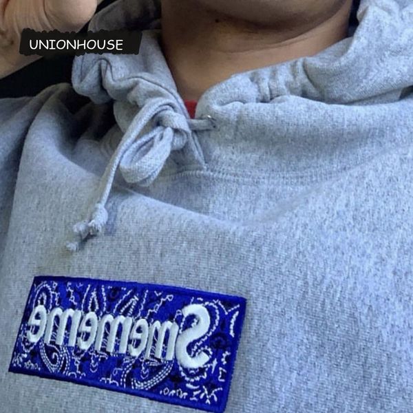 

19fw bandana box logo hooded unhs bogo embroidery fleece cotton hoodies couple fashion sweatshirts hiphop skateboard pullover unhs011, Black