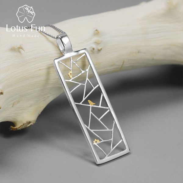 

lotus fun real 925 sterling silver handmade jewelry oriental element window decoration paper-cut design pendant without necklace