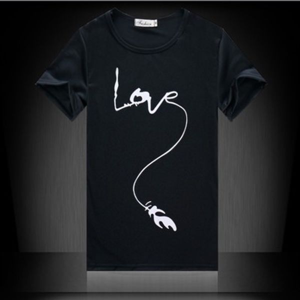 

simple style men love creative design t-shirt men punk fashion t shirt students tees cotton print funny t shirts, White;black