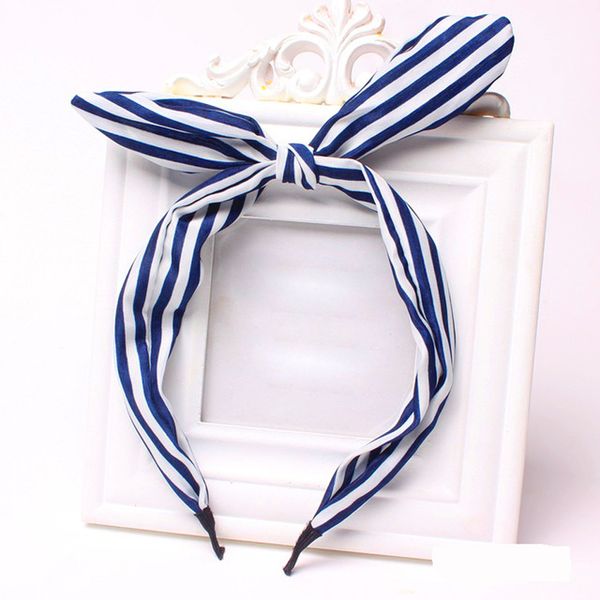 

women girls fabric cute sweet big ribbon bow rabbit ear headbands elÃ¡stico rayelastic stretchy striped dot hair bands hair accessories gifts, Black;brown