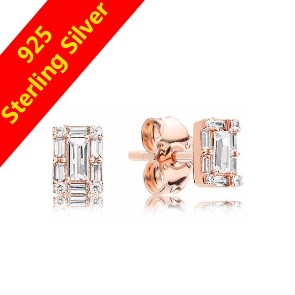 

Женская роскошь новый CZ Алмаз сосулька Стад серьги оригинальная коробка для Pandora